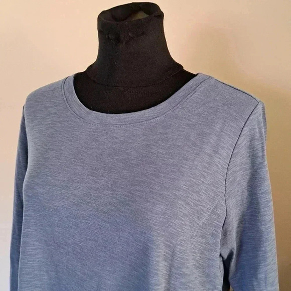NWT Kirkland Signature 3/4 Sleeved T-shirt Blue Slub Knit Tee Ladies Medium - Picture 8 of 13